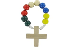 Ferrari & Arrighetti Rosario decina 10 grani in legno legatura seta mm 8 - missionario (confezione da 12 pezzi)