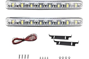 ONCCI Luci di marcia diurna a LED, 12 V, 2 pezzi, 8 LED, E4 R87 (conformi al codice di circolazione stradale, fare riferimento alle norme locali vigenti).