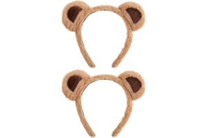 ZESNXJ Lot de 2 oreilles Chipmunks - Oreilles d'ours mignonnes de dessin animé - Mode Alvin et les Chipmunks - Pour lavage du visage, mascarade, fête, fête d'anniversaire, déguisement quotidien, photographie