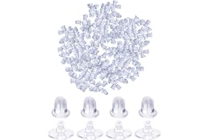 TSLRSA fermoir boucles d'oreilles,Lot de 600 Fermoirs de Boucles d'Oreilles Silicone, Boucle d'Oreille Dos de Sécurité Transparents pour Remplacement Bricolage(2 modèles)