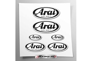 Stickersland® - Kit de adhesivos compatibles con casco Arai | Adhesivos para moto con marco de casco | Vinilo adhesivo de fácil aplicación impresión UV | Stickersland® (negro)