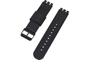 Shieranlee Compatible con Swatch Strap(17mm 19mm 20mm 22mm),Pulsera de Repuesto de Nylon Suave con Cierre Ajustable