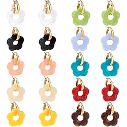 60 Pendentifs Résine Forme Fleurs Colorées - Pour Création De Bijoux DIY | Boucles D'oreilles, Colliers, Bracelets, Charms Mignons