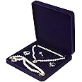 LETURE Velvet Jewelry Set Box, Velvet Gift Box for Bracelet Necklace Earring Ring (Blue)