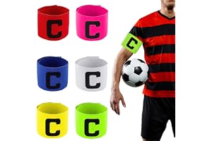 6 justerbara kaptensband för barn och vuxna | Elastiska armband för fotboll och sport. Flerfärgade och justerbara