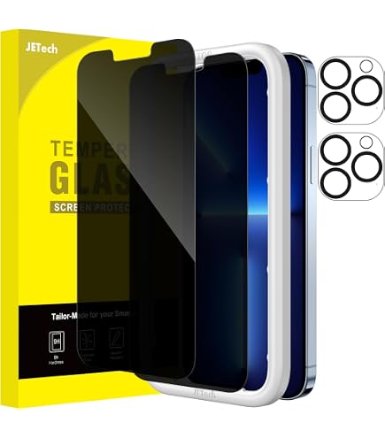 4-teiliges Sichtschutz-Schutzglas-Set Für IPhone 13 Pro – 2x Displayschutz, 2x Kameraschutz, 30° Anti-Spy