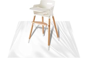 REIGNDROP XL Baby Splat Mat for Under Highchair, Kids Room, Art Floor Cover, Food Spills. Easy to Clean, Child Safe. Ideal Under Pet Dish, Litter Box (Clear Square)