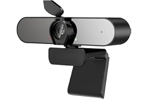 BESTYKS Webcam 1080P con micrófono, cámara web PC con corrección automática de la luz, transmisión de gran ángulo, cámara USB para Skype, Zoom, FaceTime, Meeting (cámara web con funda protectora)