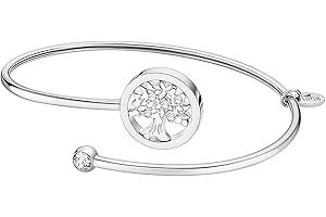 LOTUS STYLE Pulsera Acero Inoxidable Mujer LS2169-2/3 Árbol de la Vida - Sofisticado Brazalete con Pulido y Acabado Refinado 6,6 cm - Regalo de Cumpleaños - Aniversario - Ocasiones Especiales