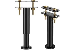 VETIN 2 Stück Höhenverstellbar Bettbeine 18cm, Stützfuss für Bett Mittelbalken, Robuste mittlere Stützbeine des Bettrahmens aus Metall, Lattenrost-Verstärkungsset für King-/Queen-Size-Betten