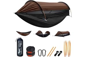 Travel Bird Amaca da Campeggio, Amaca Tenda con Zanzariera e Parasole, 290X140 cm, Amache Sospese Leggere Multimodali con Cinghie per Alberi, Tenda da Terra per Esterni, Escursionismo e Campeggio