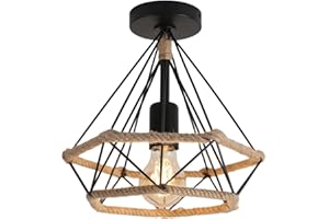 ‎DAXGD DAXGD Deckenleuchte Vintage, Industrielle Deckenlampe E27 Lichter Kronleuchter für Schlafzimmer, Küche, Wohnzimmer (ohne Birne)