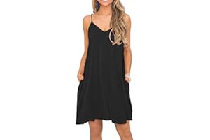 MISFAY Damen Strandkleid Sommer lässig Spaghetti Trägerkleid Swing Trägerkleid Vertuschung