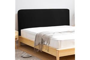 NAROSEBE Copertura per Testiera Letto Copritestata Letto Elastica Copri Testiera Letto Matrimoniale Copertura Antipolvere Lavabile Cover Testata Letto Adatto per Testiera da 170-190 cm, Nero