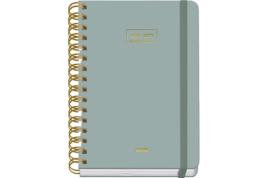 Dohe - Agenda Escolar 2026 2027 - Septiembre a Junio, Semana Vista, A5 (15x21 cm), Tapa Dura Suave, Espiral Doble, Cierr
