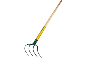 Leborgne, Croc de Pépinièriste 4 dents de 16 cm, Manche Bois Pomme Certifié PEFC 100% de 130 cm, Têtes en acier forgé et trempé, Protège pointes : rangement sécurisé