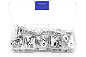 Yuhtech 60PCS Terminales de Cobre Estañado para Pernos Terminales de Cable de Conexión Terminales de Cable de la Batería Terminales SC Batería de la boca