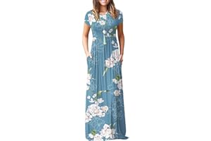 AUSELILY Maxi Dress for Women - Summer Casual Long Dresses for Ladies with Pockets