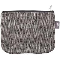 Große Kosmetiktasche Schwarze Leinen Handtaschen - 100% Leinen Schminktasche - Natürliche Leinwand Make-up Tasche | Handgefertigte durch ThingStore