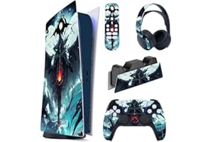 playvital Field of Devil Full Set Skin Decal for ps5 Console Digital Edition, Sticker Vinyl Decal Cover for ps5 Controller & Charging Station & Headset & Media Remote