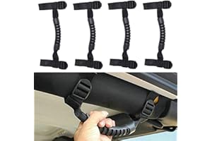 Delleu 4 PCS Roll Bar Agarraderas Manijas Agarre Manija Fuerte Durable para Jeep Wrangler YJ TJ JK JKU JL JLU Deportes Sahara Freedom Rubicon X y Unlimited 1995-2018