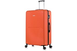FLYMAX Valigie a 4 ruote super leggere con guscio rigido Spinner ABS custodie da viaggio, Arancione, 29" Large, Valigia
