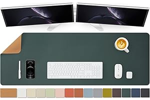 HOMIEAZICOZI Large Cork Desk Mat - 47.2"x 17" Desk Pad for Office and Home - Ideal for Large Mouse Pad and Desk Mats on Top of Desks(Dark Green)