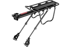 SPGOOD Portapacchi Bici Posteriore,Rapido Sgancio Regolabile Portapacchi Bici con Riflettore Rack Reggisella per Mountain Portabagagli Cargo