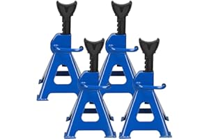 Feidak 4Pcs 3 Ton Capacity Each Axle Stands Heavy Duty Steel Anti Slip Feet Adjustable Height Stable Stand Jack Stand for Car Caravan Garage Lift from 29 to 43cm