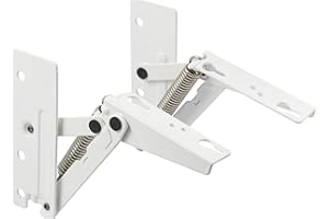 Gedotec Kinvaro T-57 okucie składane, 1 para uchwytów klapy po lewej i prawej stronie, automatyczne obracanie z okuciem klapy 240 N, podpórka pokrywy, metalowa, biała, matowa, do kuchni, mebli