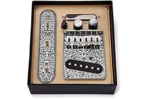 OGDNI Guitar Telecaster kit Saddle Bridge Plate Loaded Alnico V Pickup,Electric Guitar 3 Way Switch Control Plate, Guitar Neck Pickup Set for Electric Guitar Replacement (Chrome)