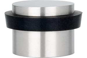 EVI HERRAJES EVI Hardware I-163 Fermaporta adesivo, in acciaio Inox mate Satinato e gomma nera