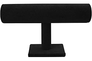 HILEYU Stojak na bransoletki, aksamitny organizer na gumkę, organizer na wyświetlacz, stojak na biżuterię na bransoletki, opaska do włosów, gumki, organizer na bransoletki, stojak do przechowywania bransoletek czarny