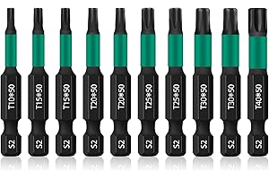 UBESTHS Torx Bit Set 10 Stück, Schraubendreher Bits Set, 1/4" Sechskantschaft, 50mm Länge mit Box
