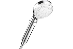 Soffione Doccia, Doccetta HONBOO ad alta Pressione, Soffione doccia rimovibile ad alta pressione con interruttore ON/OFF,Spray ad alta Pressione e Funzione Anticalcare, Soffione universale, Cromato