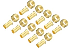 TA-VIGOR 10mm Tube OD Compression Sleeves and Ferrules, 20PCS Brass Compression Insert & Ferrule Fitting Assortment Kit for Oil Water Air Pipe