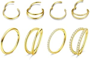 xolear 10 st näspiercing set, Nostril Piercing kirurgiskt stål, näsa örhängen i rostfritt stål, ringsmycken för kvinnor och m