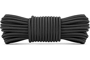 Abma Cord Corda Elastica 4mm 10M Corda di Gomma Cavo Elastico Marino per Teloni, Tende e Bagagli - Nero