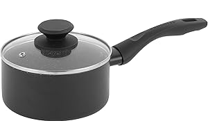 Progress Casserole 20cm (2.5L) en Aluminium Trempé avec Couvercle en Verre Trempé, Revêtement Anti-adhésif en Céramique Marbrée, Poignée Ergonomique, Compatible avec Tous Feux dont Induction