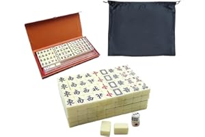 GONGKANGYUAN Mini Mahjong Set Box Tragbar Traditionelles Chinesisches Mah Jong Set Mit 144 Majong Spielsteine, Reise Mahjong Set Tragbarer, Chinesisches Strategiespiel Klassische Brettspiele