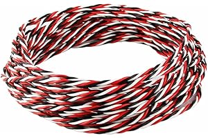OliYin 32 Feet DIY FUTABA Color 22# 22awg 60 Cores Servo Extension Cable Twisted Wire for RC Model