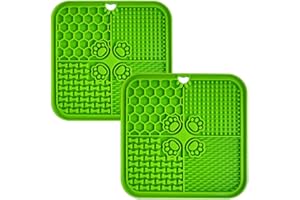 MacroHu 1x Lamer Perro Almohadilla Comida Alimentación Lenta Almohadilla Perros Alfombrilla para Perro Alfombrilla de Silicona Almohadillas Lamer Mascotas Comedero Lento para Perros Pet Mat- Verde