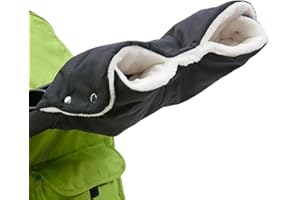 EHIOG Gants de Poussette,Moufles Poussette Ajustable avec Polaire Chaude et Coton pour Toutes les Pram et Buggy,Doux Respirant Chaud Gants de Poussette Coupe-vent et Imperméable Protection des Mains