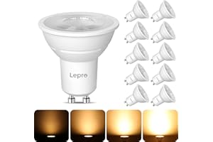 Lepro GU10 LED Bulbs Dimmable, Warm White 2700K, 4.5W 345lm, 50W Halogen Spotlight Bulb Equivalent, 38° Narrow Beam, Energy Saving GU10 LED Light Bulbs, Pack of 10