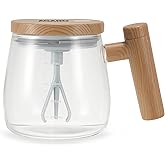 AGARO Self-Stirring Coffee Mug 400ml – Electric Automatic Mixing Cup with Lid, Borosilicate, Rechargeable Operated Blender fo