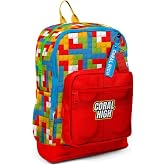 Coral High Kids Renkli Blok Desenli D&ouml;rt B&ouml;lmeli Okul Sırt &Ccedil;antası 23775