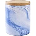 UMAI Ceramic Jar with Bamboo Lid - 400ml| Air Tight Containers for Kitchen Storage | Multipurpose-Tea,Coffee,Snacks,Sugar,Salt,Dry Fruit,Pulses | Kitchen Organizer Items & Storage | Gift Items|Blue