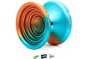 YOYO FACTORY YoyoFactory Bullseye Yo-Yo - Naranja/Turquesa (Trucos de DNA, Yoyo de Metal, Cuerda, rodamiento de Bolas e Instrucciones Incluidas)