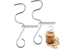 EclipseGuard 2 pièces Mixeur Beurre De CacahuèTe, MéLangeur Beurre De CacahuèTes en Acier Inoxydable avec Grattoir, Agitateur de Sauce + Nouveau Mélangeur, Agitateur de Confiture