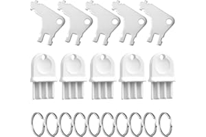 NQEUEPN 10pcs Paper Towel Dispenser Key, Plastic & Metal Toilet Paper Dispenser Key Replacement with 10pcs Key Rings Compatible with Waffle Georgia Pacific for Maintenance Professionals